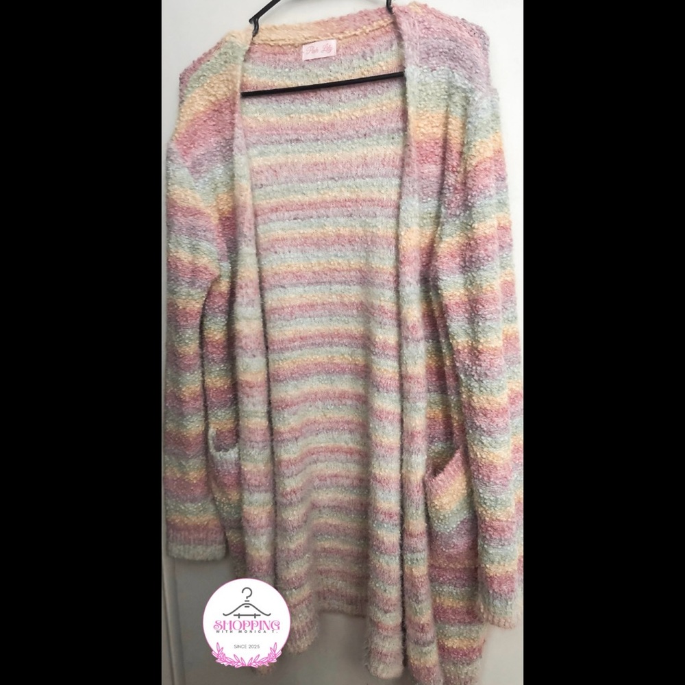 Pink Lily Pastel Cardigan Sweater